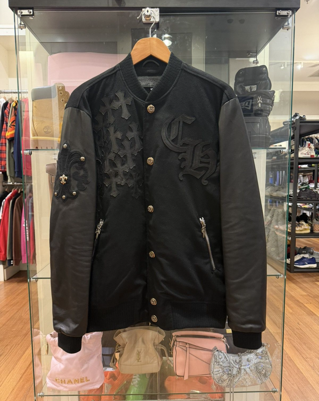 Chrome Hearts Varsity Jacket Cashmere Cross Patch