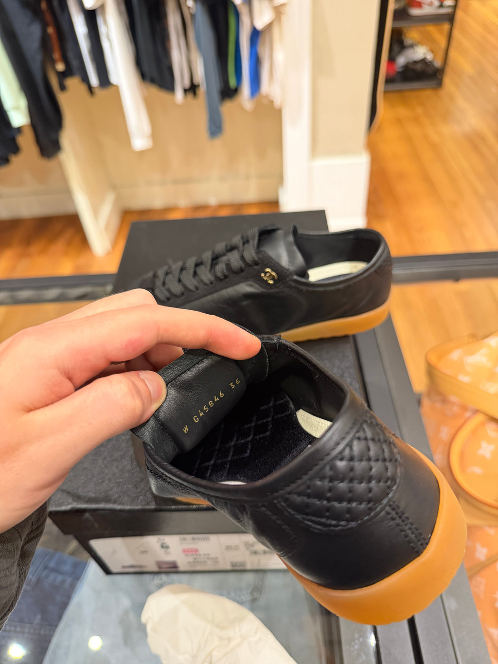 Chanel 24A Interlocking CC Logo Quilted Calfskin Sneaker - Black