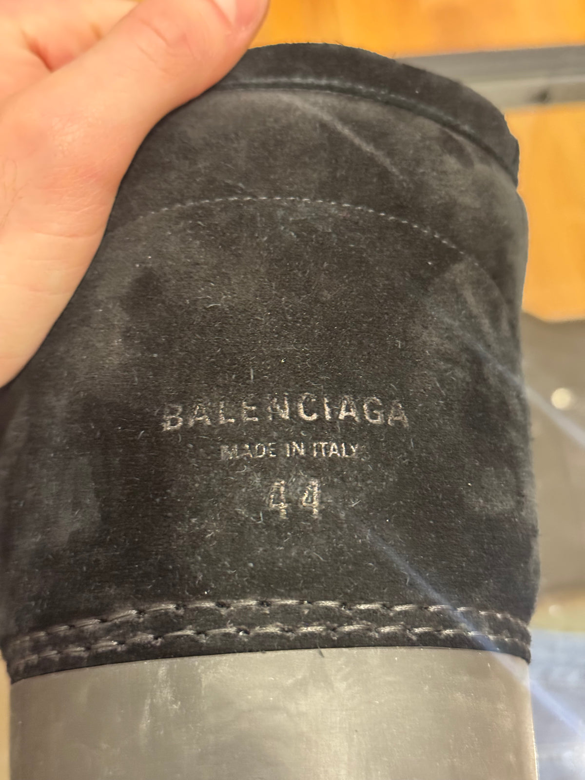 Balenciaga Alaskan Fur Suede Mega Boot - Black