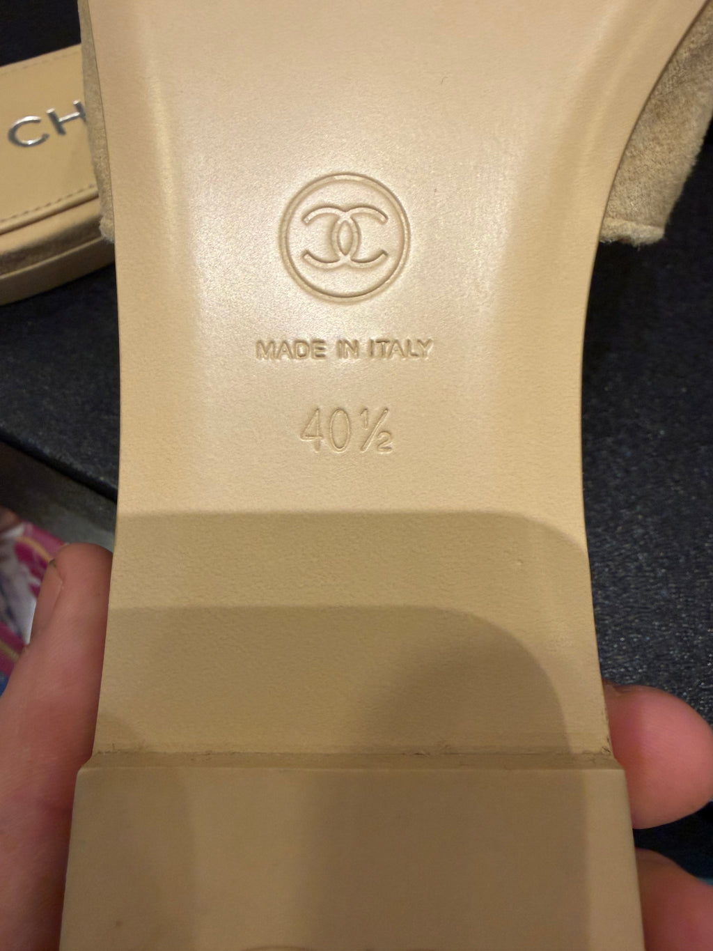 Chanel CC Velcro Strap Sandals - Beige