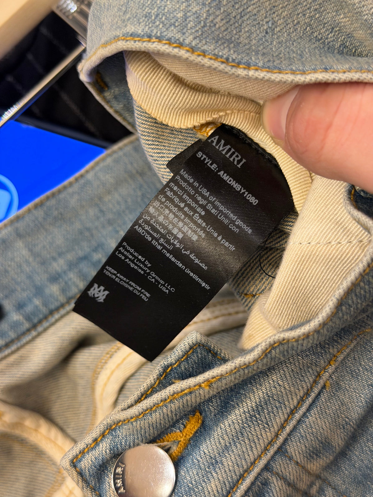 Amiri MX1 Leopard Velour Patch Denim Jeans
