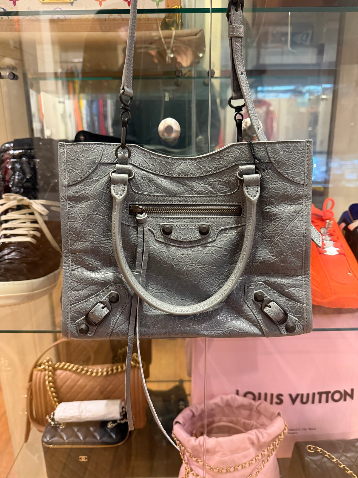 Balenciaga Le City Tote Mini - Blue Grey