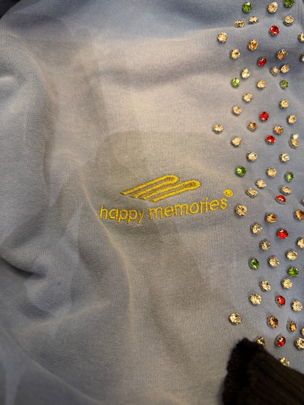 HMDD Embellished Crystal Sweatpants - Blue