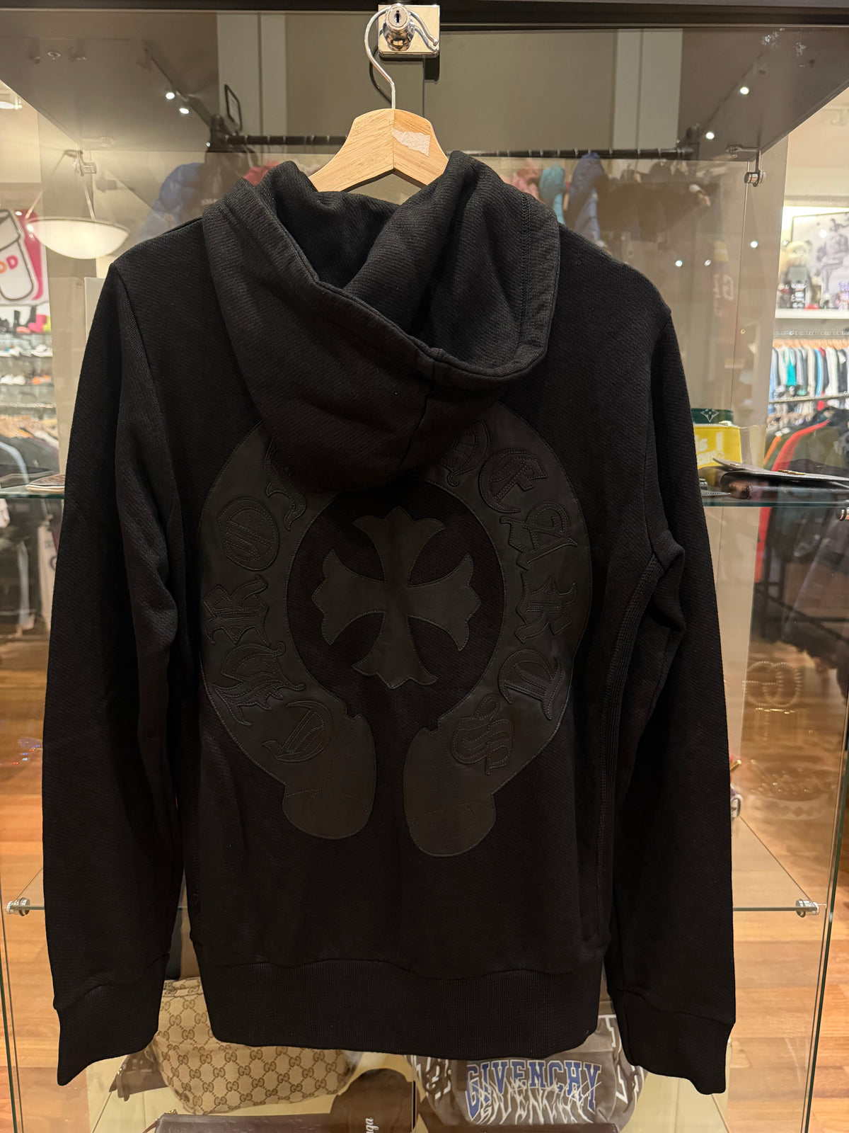 Chrome Hearts Leather Horseshoe Patch Full Zip Hoodie