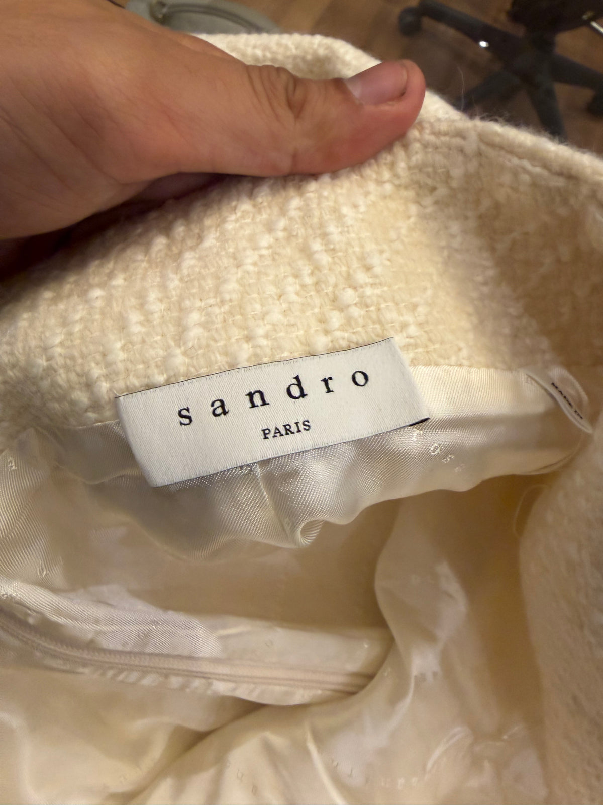 Sandro Dayna Button Front
Tweed Mini Skirt - White