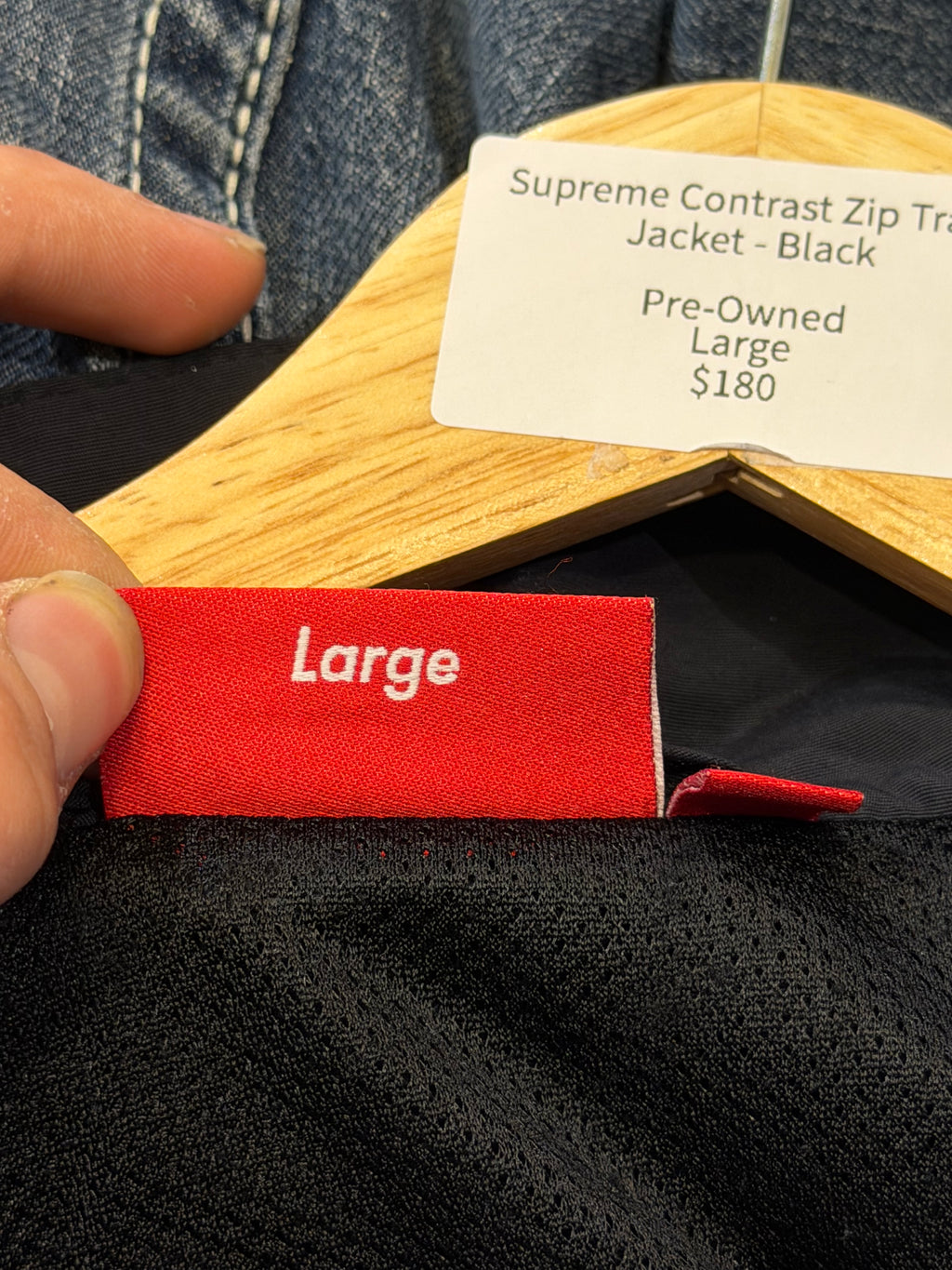 Supreme Contrast Zip Track Jacket - Black