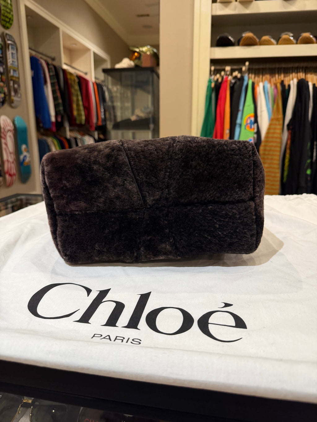 Chloé Medium Spin Shearling Tote Bag