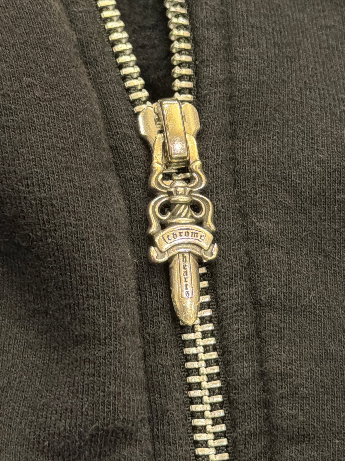 Chrome Hearts Vertical Logo Hoodie - Bronze Lettering