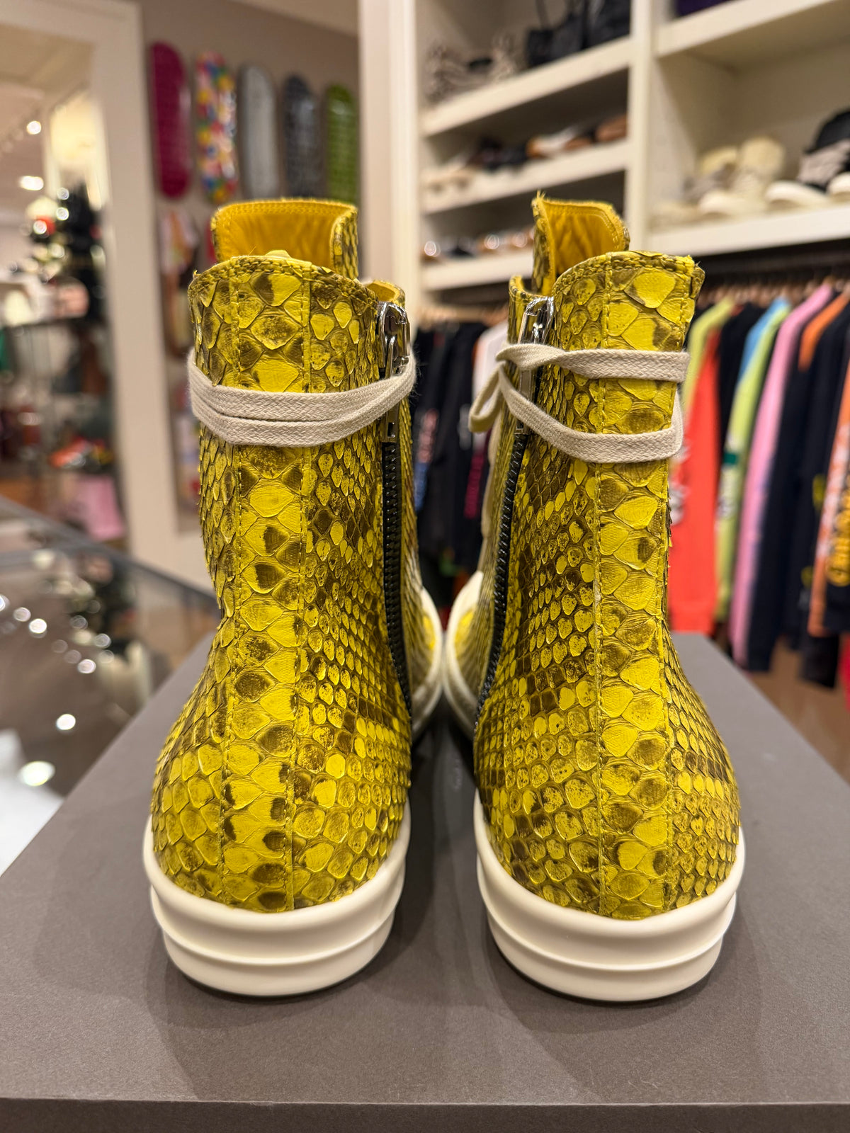 Rick Owens Python Ramone High - Lemon Milk Yellow