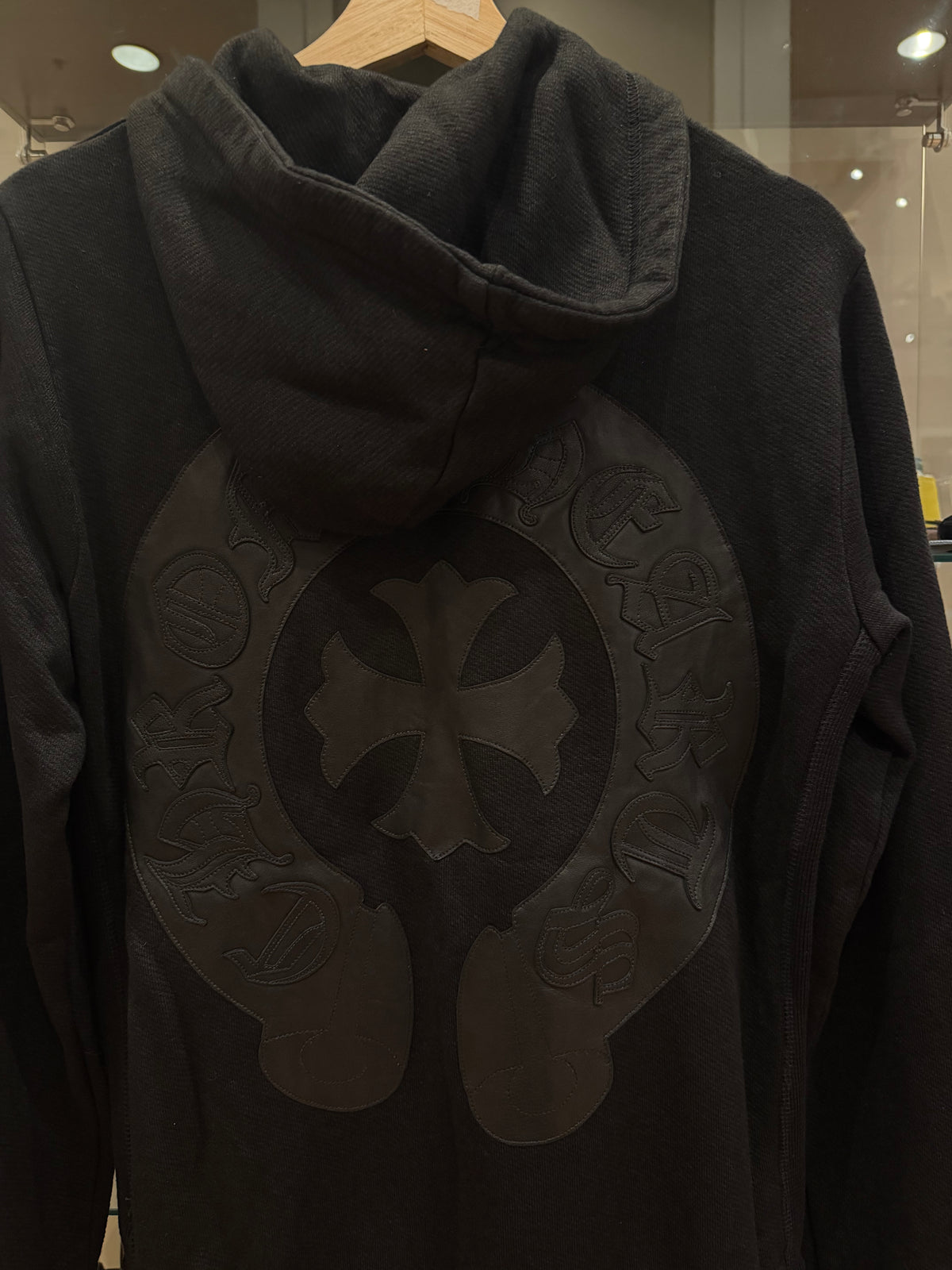 Chrome Hearts Leather Horseshoe Patch Full Zip Hoodie