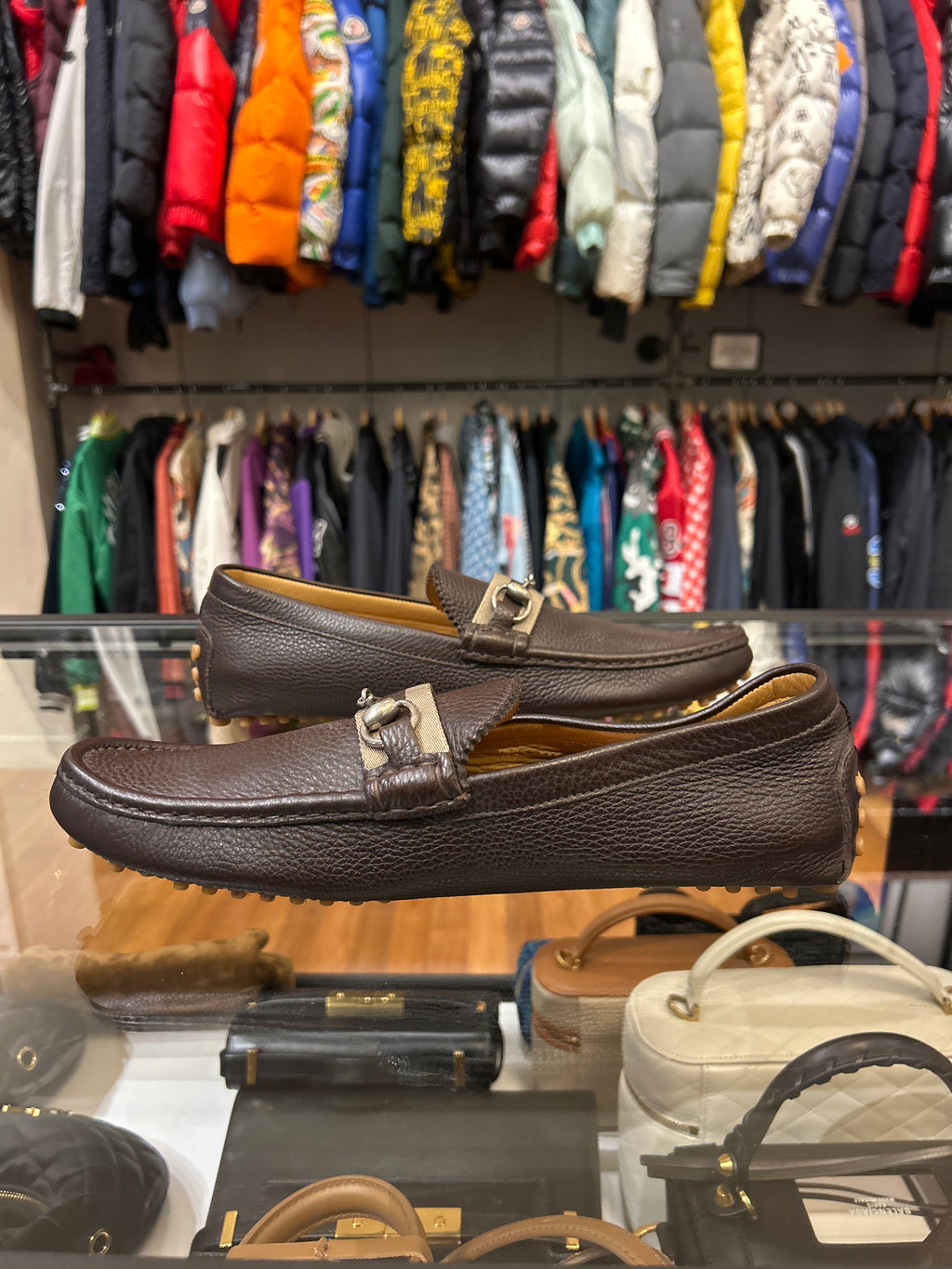 Gucci Horsebit Driver Loafers - Brown