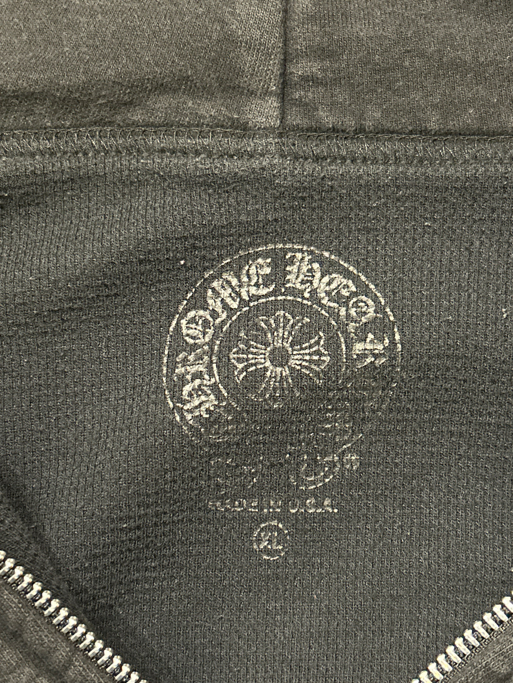 Chrome Hearts T Bar Shoulder Print Thermal Zip Up - Black