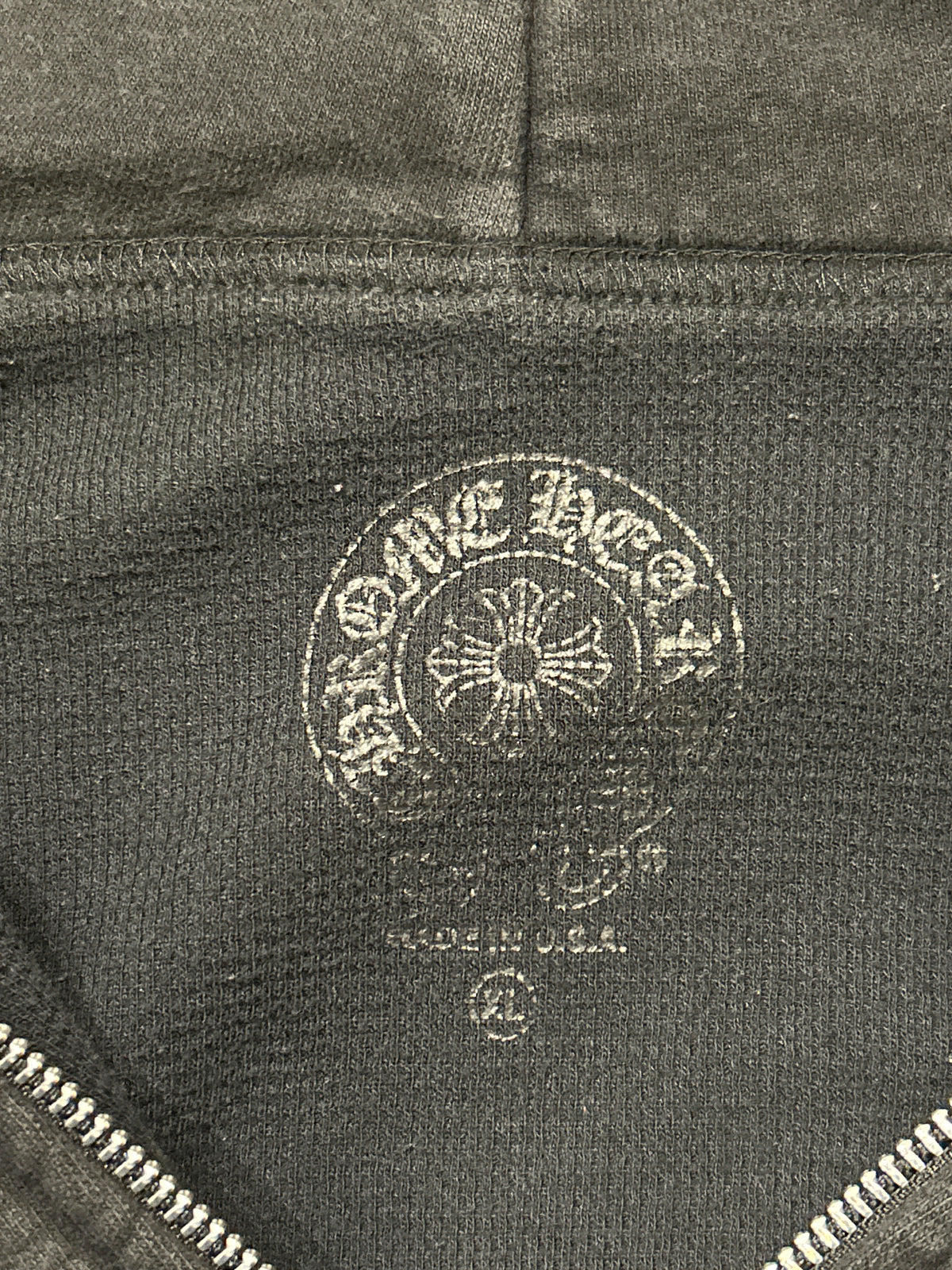 Chrome Hearts T Bar Shoulder Print Thermal Zip Up - Black