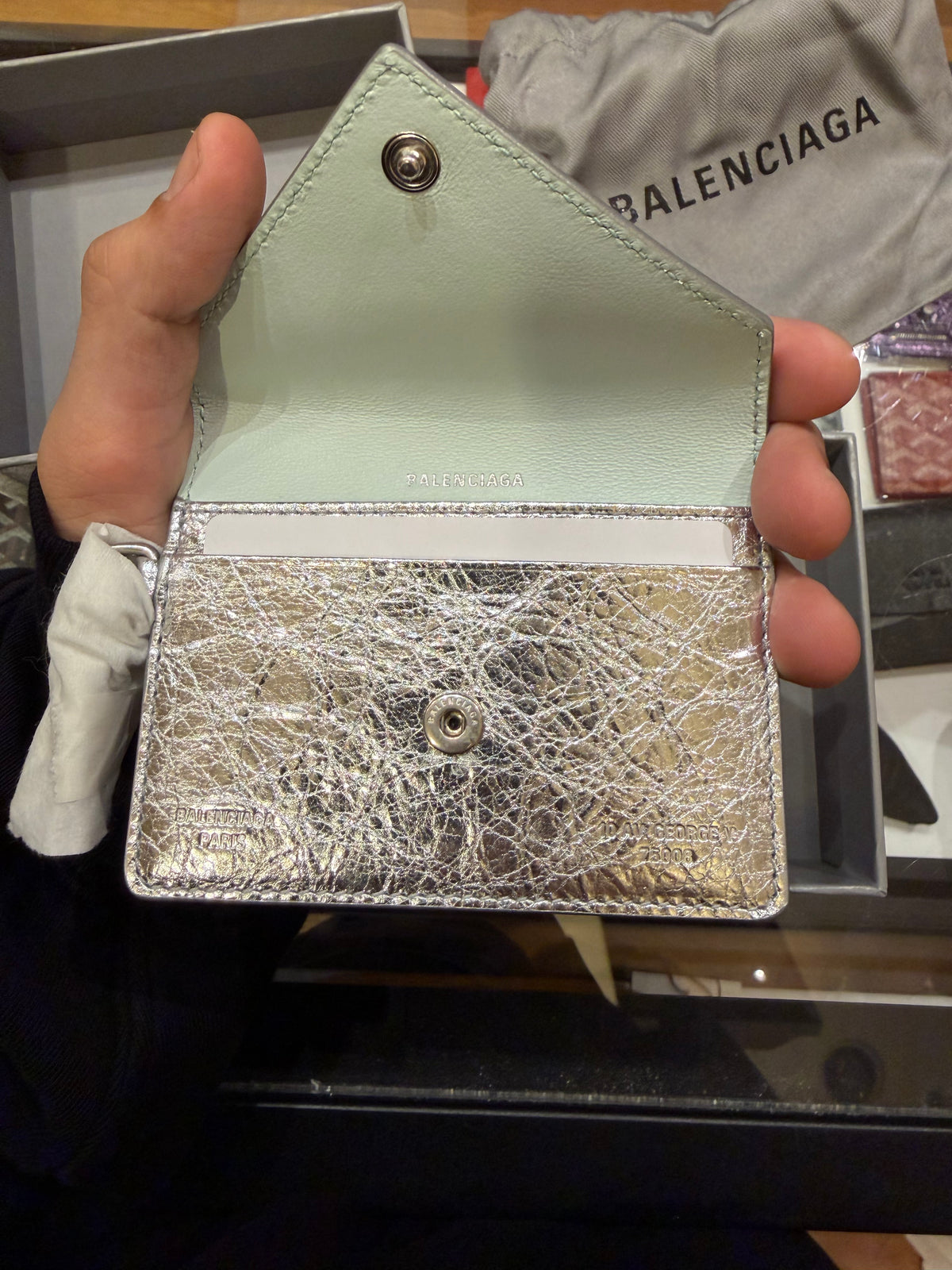 Balenciaga Token Card Holder - Almond Green