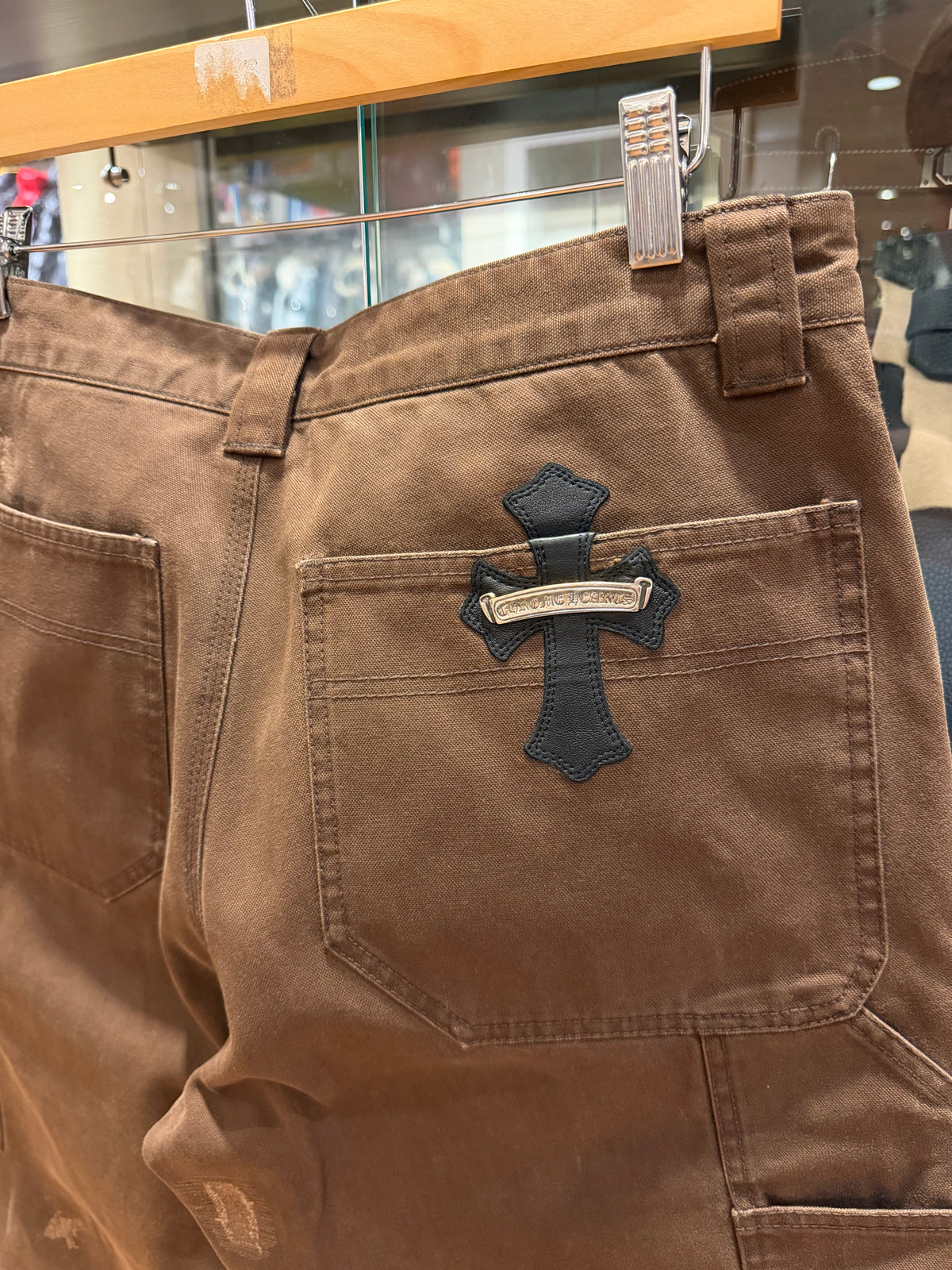 Chrome Hearts Brown Double Knee Carpenter Pants W/ Patches