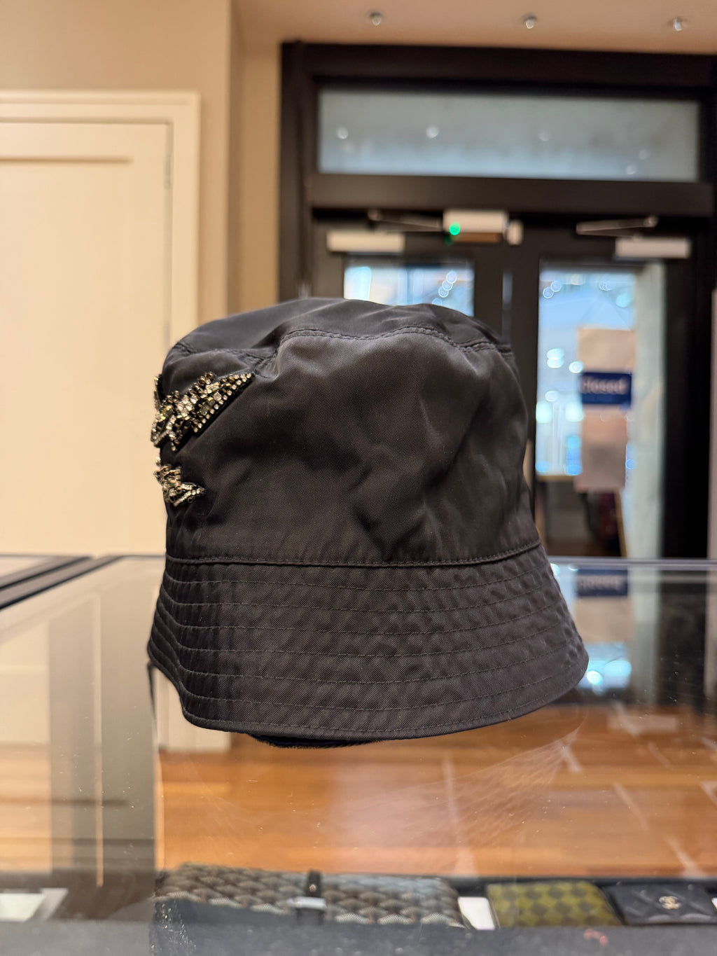 Prada ReNylon Embellished Bucket Hat