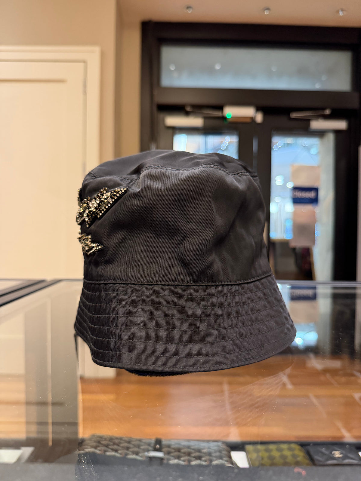 Prada ReNylon Embellished Bucket Hat