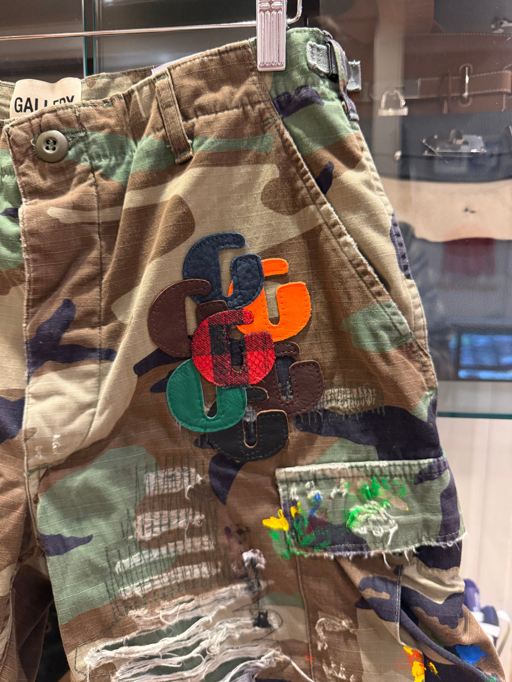Gallery Dept G Patch Woodland Camo Cargo Shorts