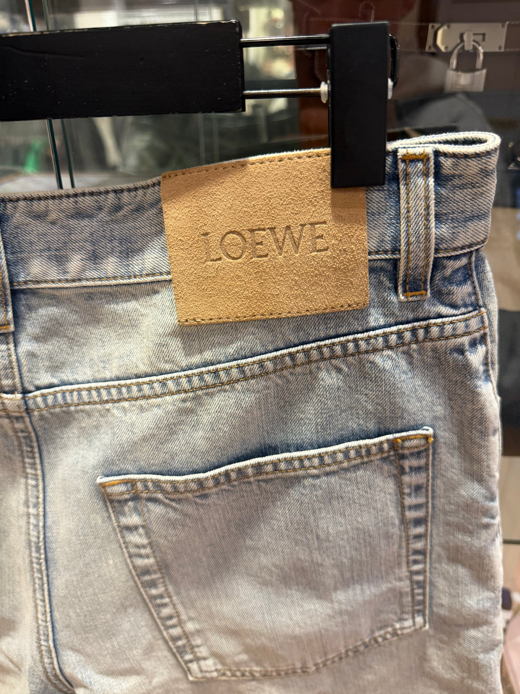 Loewe anagram denim cutoff shorts