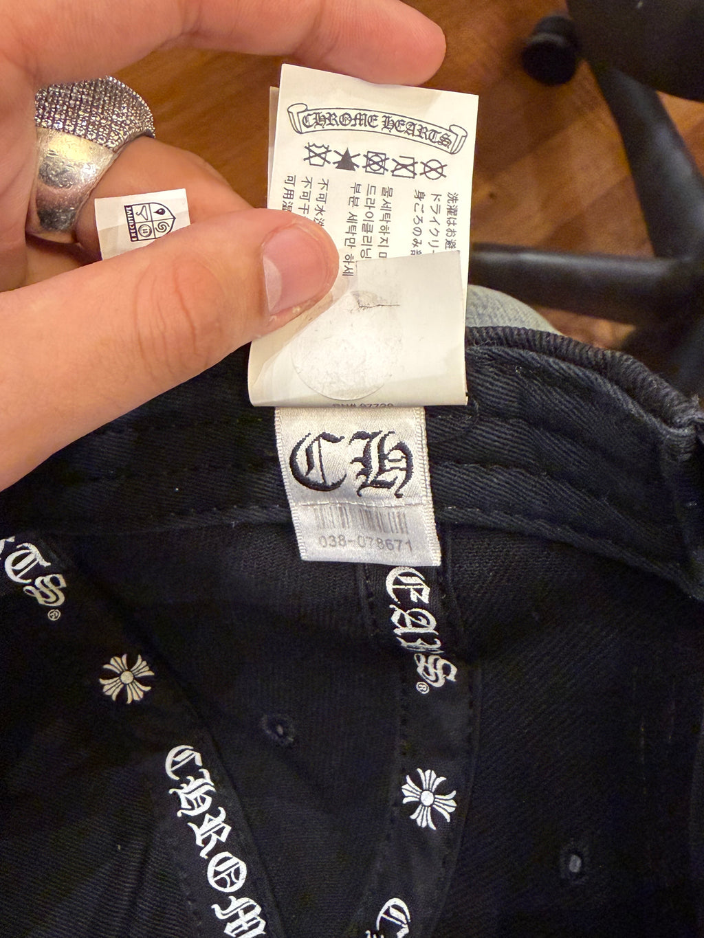 Chrome Hearts Dagger Denim Baseball Hat - Black