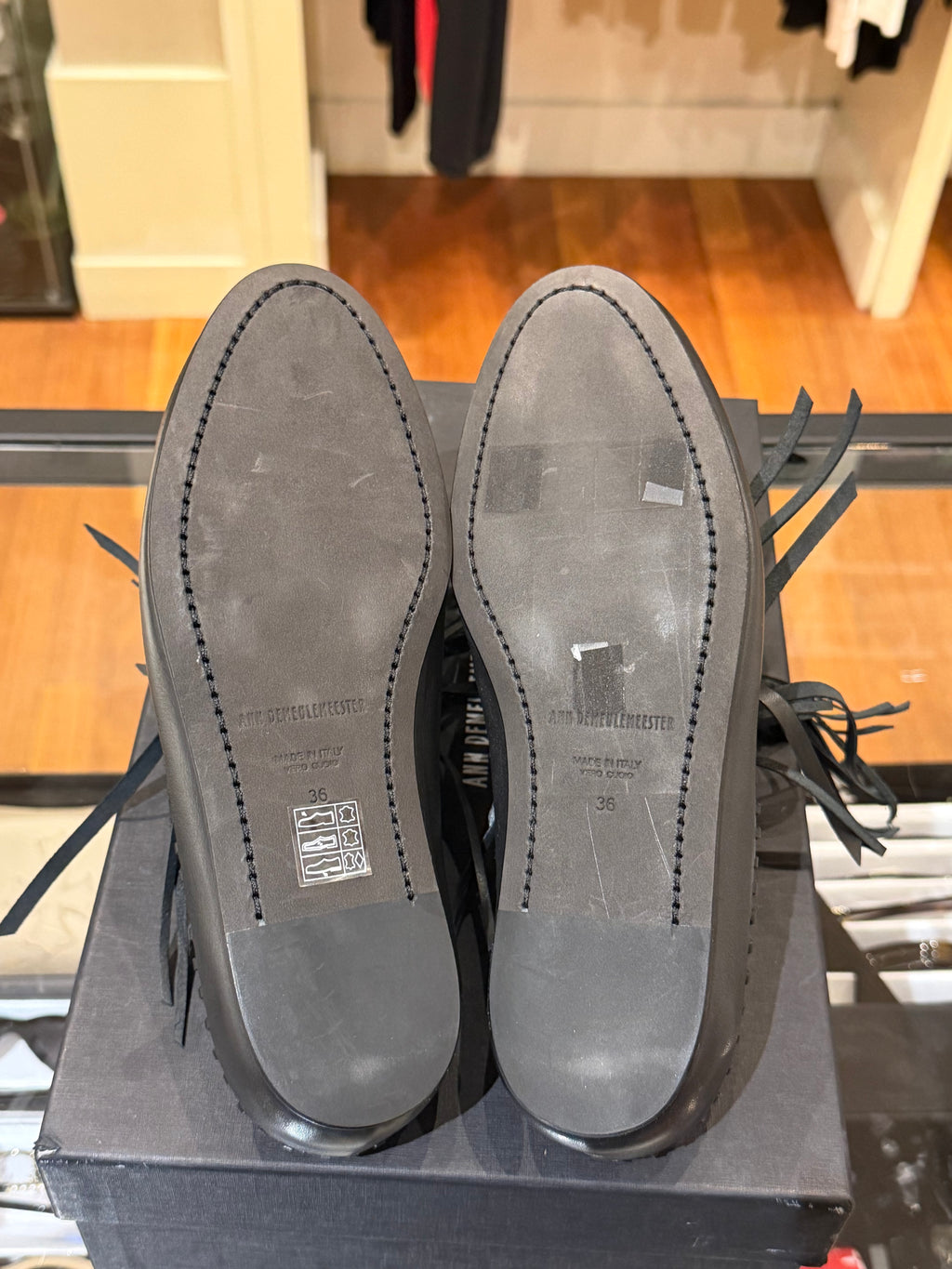 Ann Demeulemeester Fringe Soft Loafers - Black