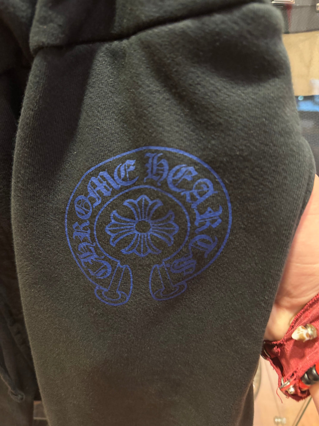 Chrome Hearts Vertical Logo Sweatpants - Black/Blue