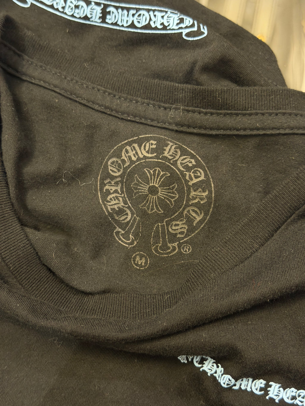 Chrome Hearts Script Logo Tee - Black/Baby Blue