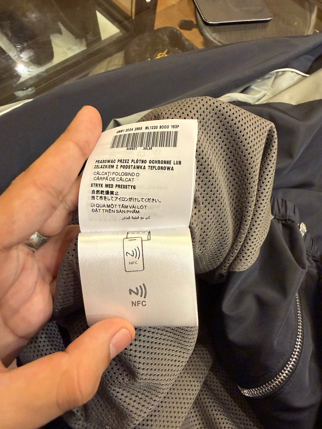 Miu Miu Colorblock Zip Up Windbreaker - Navy/Silver