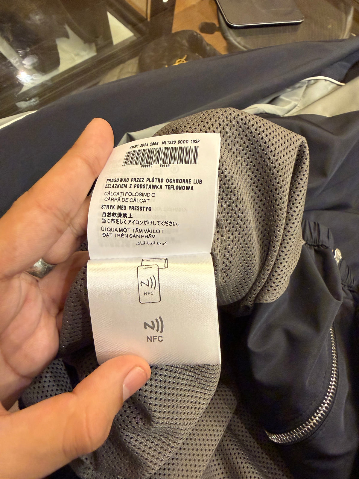 Miu Miu Colorblock Zip Up Windbreaker - Navy/Silver