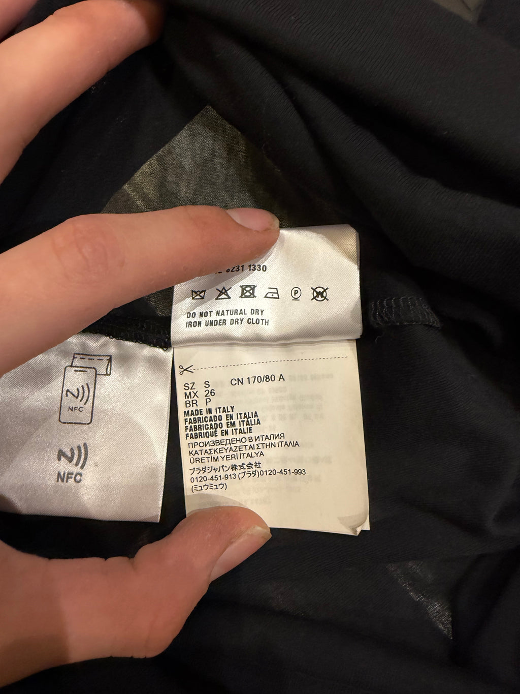Miu Miu Logo Patch Long Sleeved T-Shirt