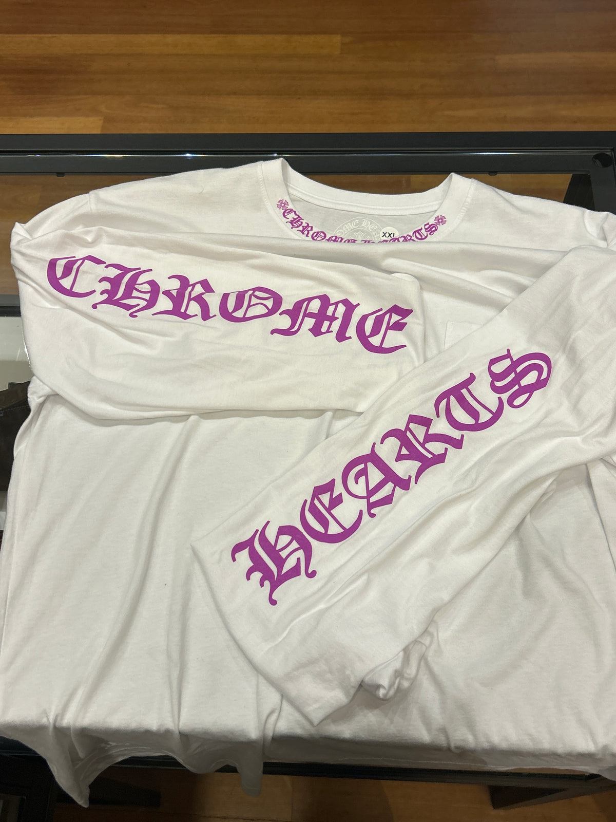 Chrome Hearts Neck Logo Pocket LS Tee - White/Purple