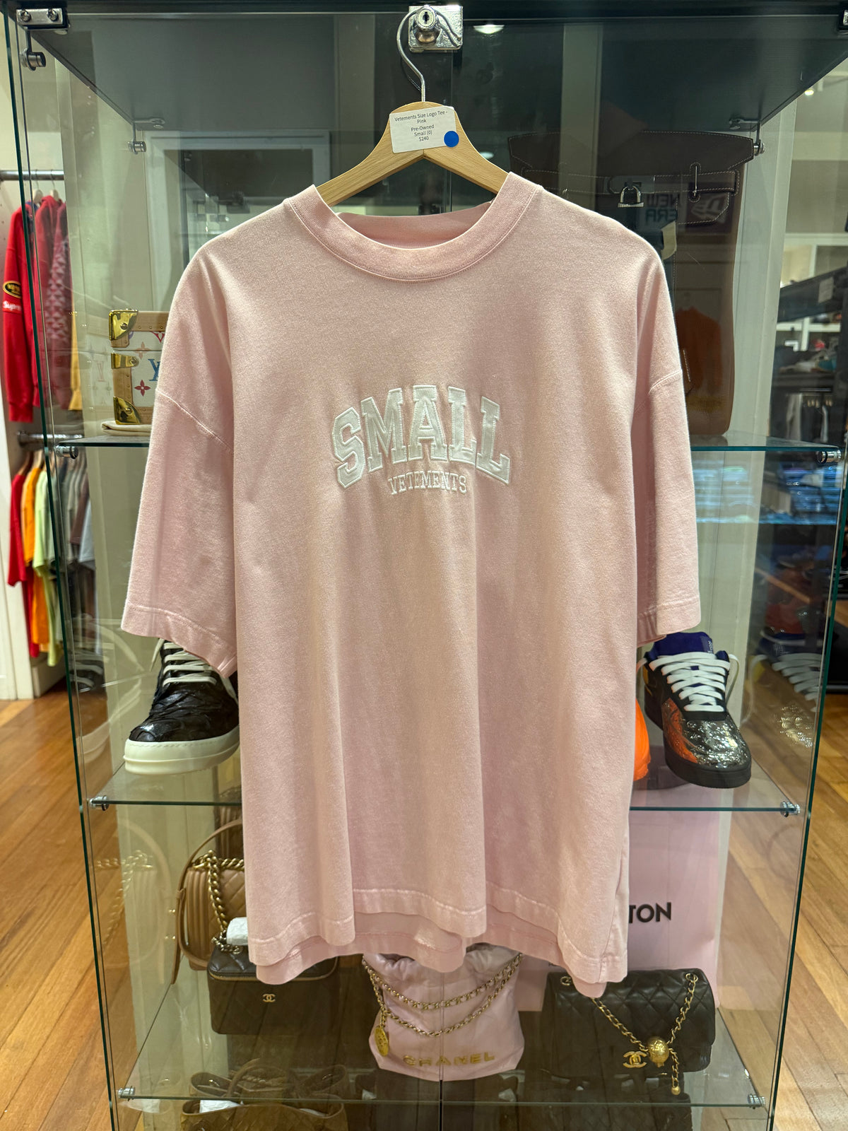 Vetements Size Logo Tee - Pink