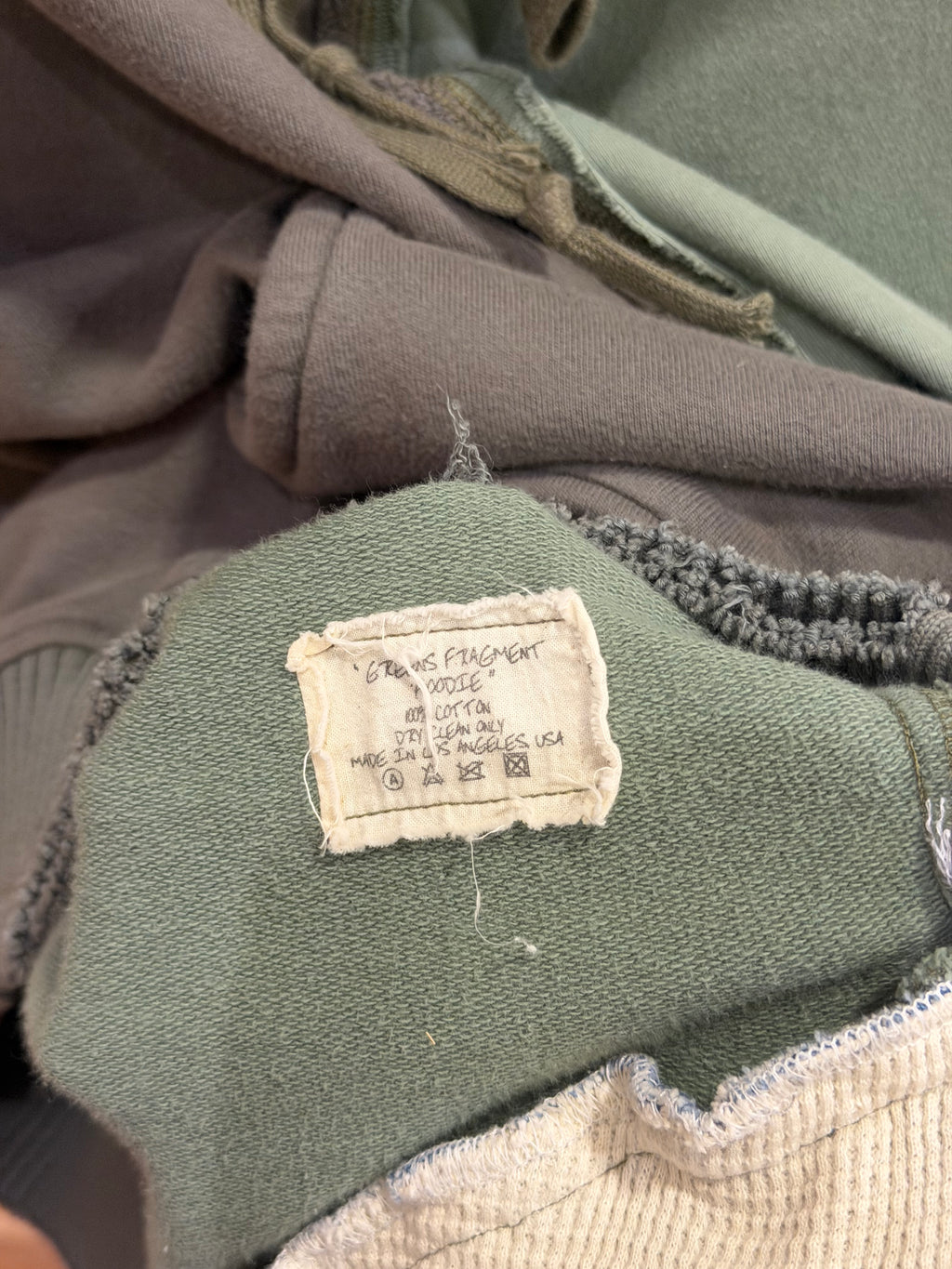Greg Lauren Denim Hybrid Hoodie - Olive & Denim