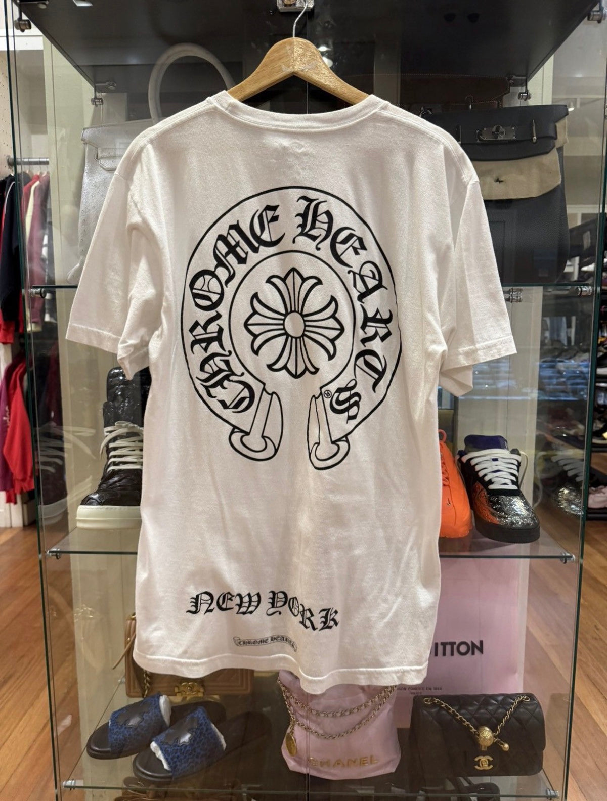 Chrome Hearts New York Horseshoe Floral Cross Tee - Large
