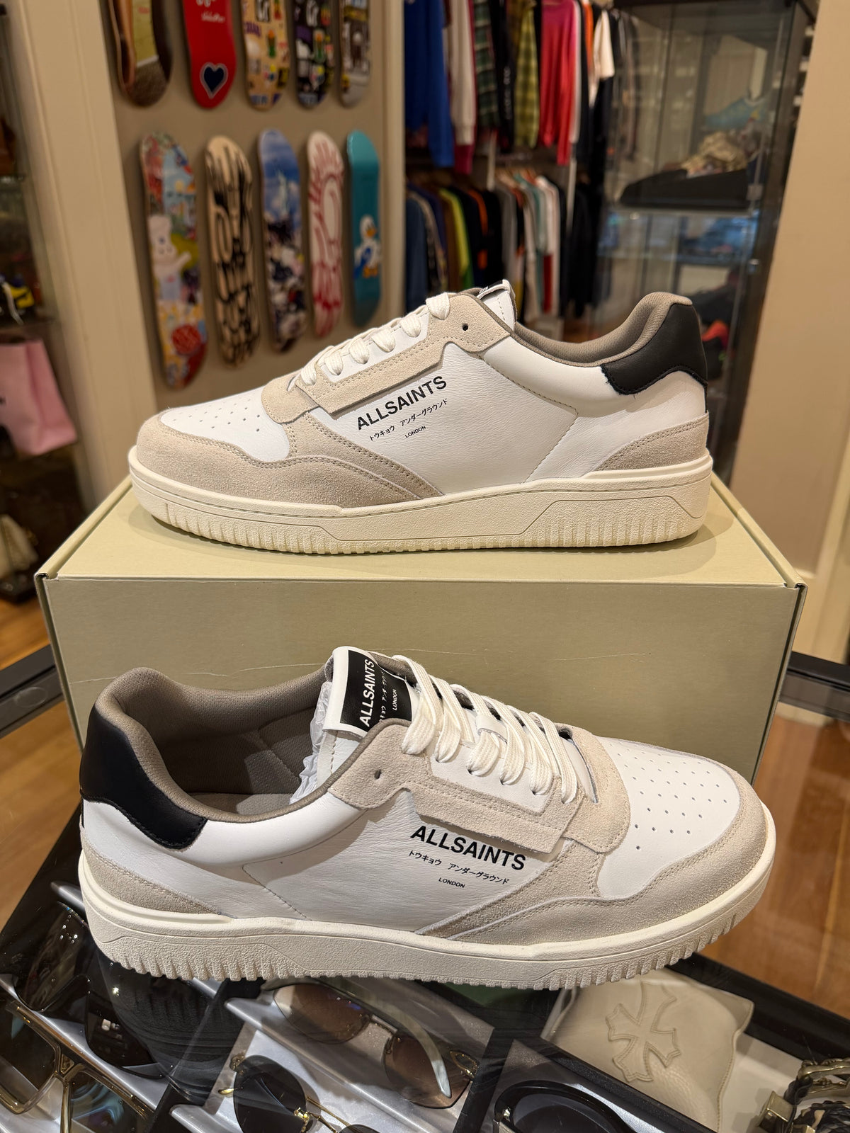 All Saints Regan Low Top - White Suede