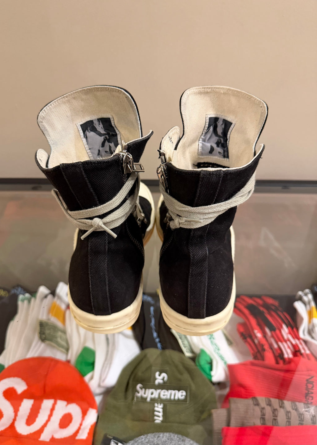 Rick Owens Hexagram Canvas Sneaker  - Black