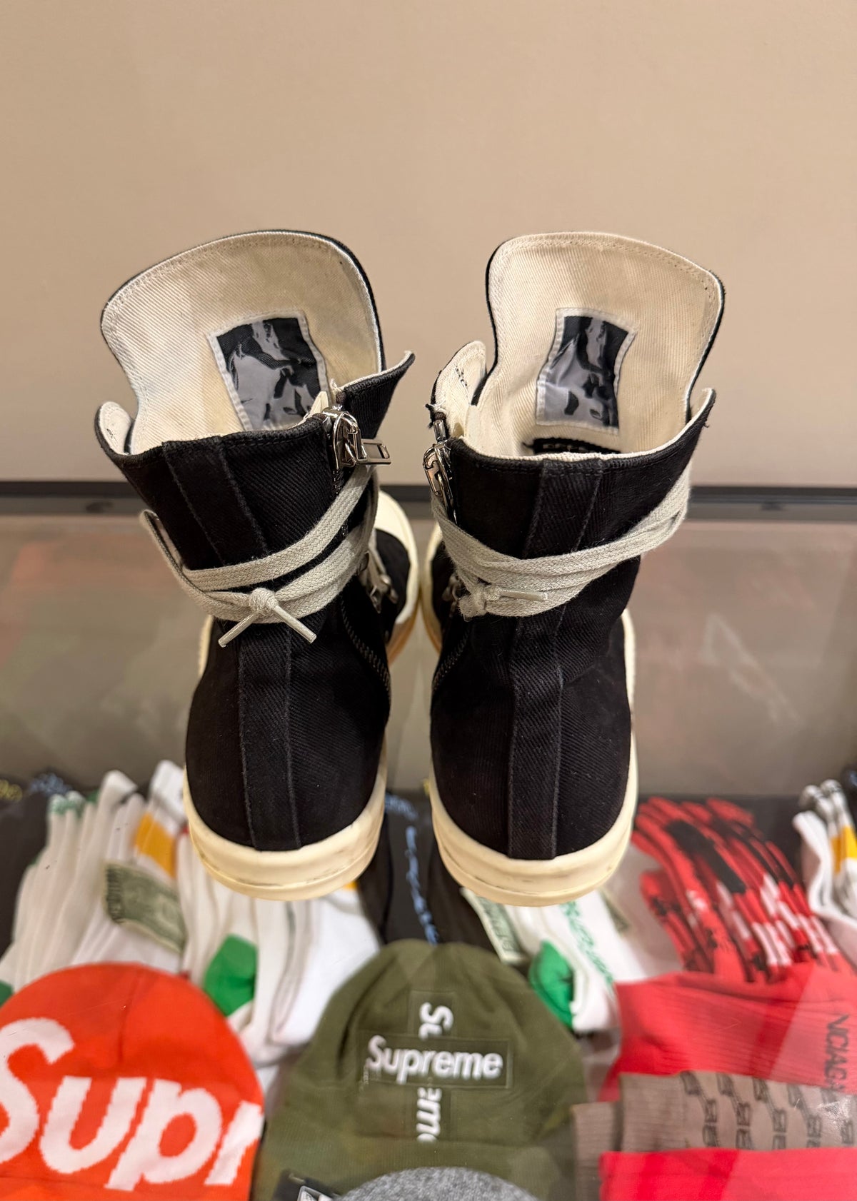 Rick Owens Hexagram Canvas Sneaker  - Black