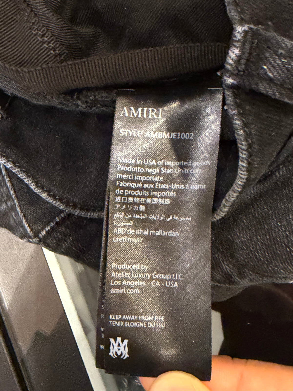 Amiri MX1 Distressed Studded Skinny Jeans - Baby Blue