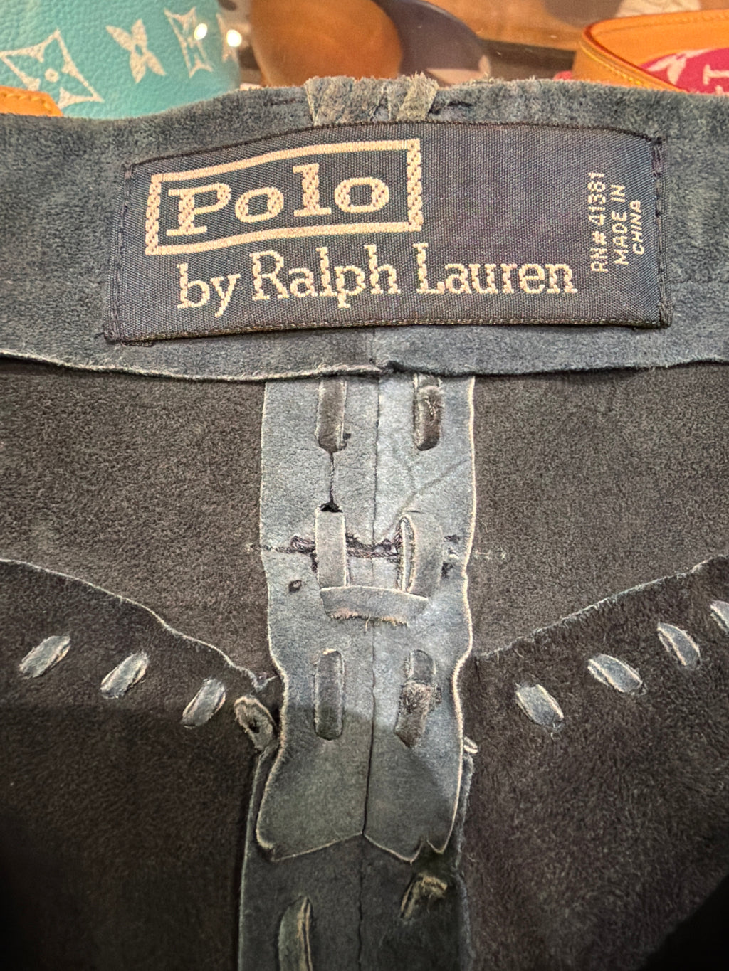 Polo Ralph Lauren Lace Up Flared Suede Pants