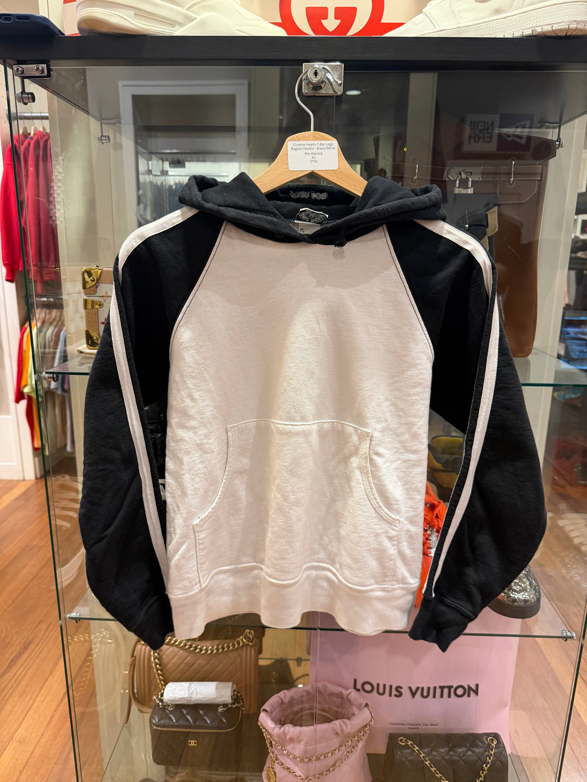 Vintage Chrome Hearts Embroidered T-Bar Logo Raglan Hoodie