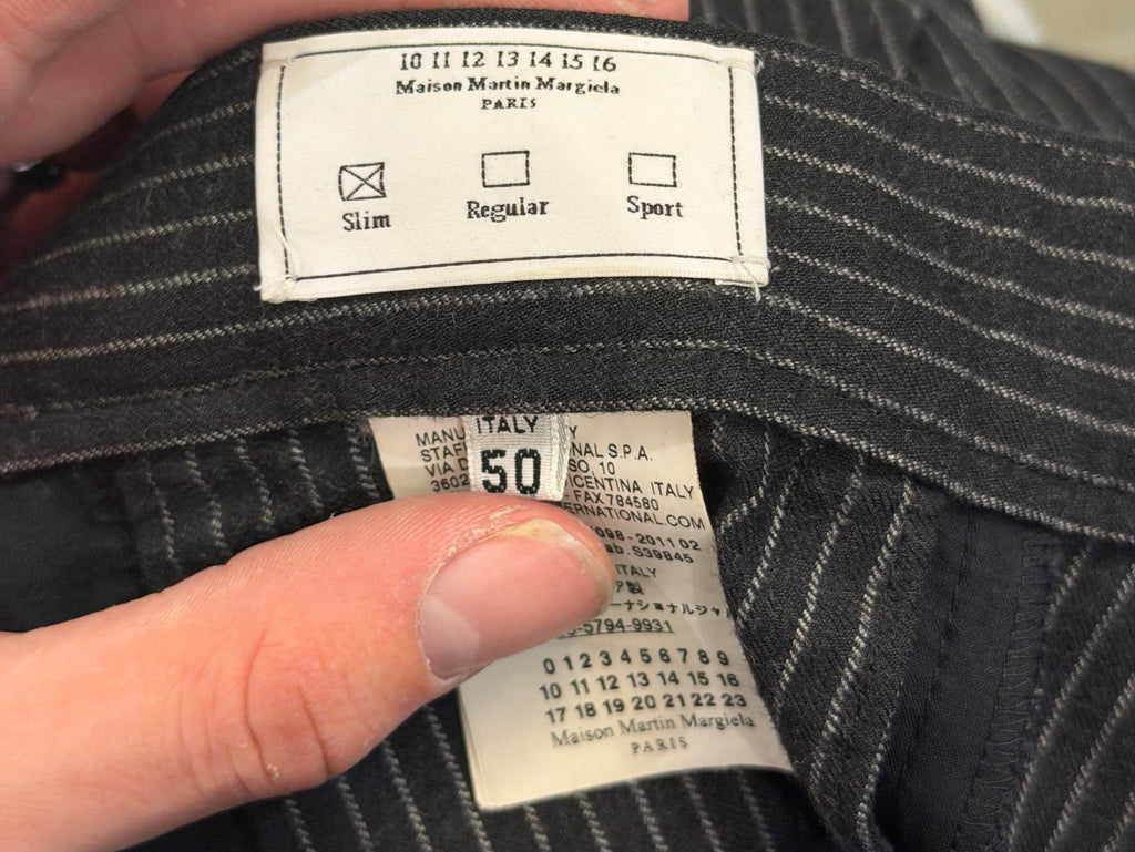 Maison Margiela Pinstripe Trousers - Black