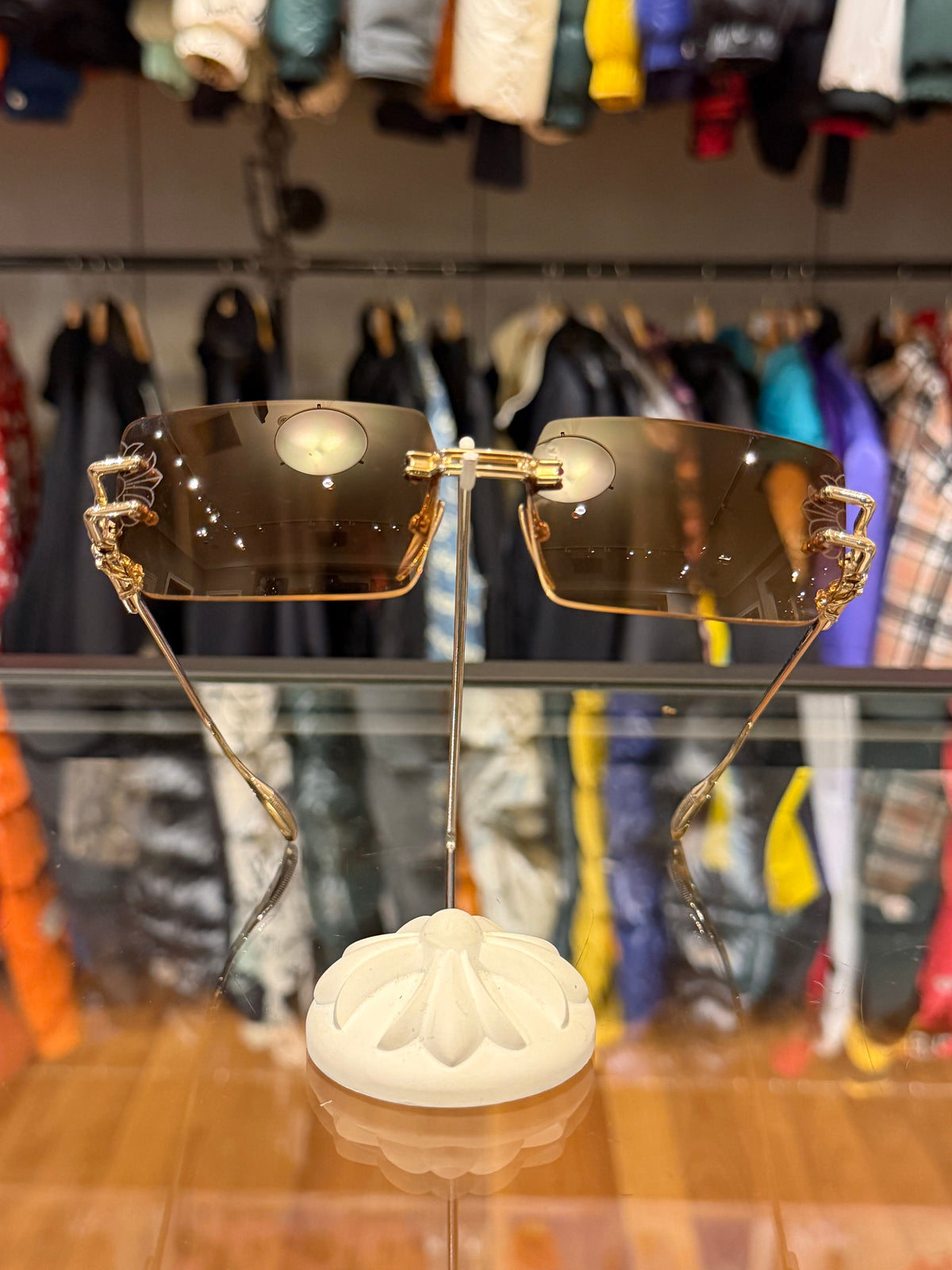 Chrome Hearts Lordie Frames - Gold W Brown Tint