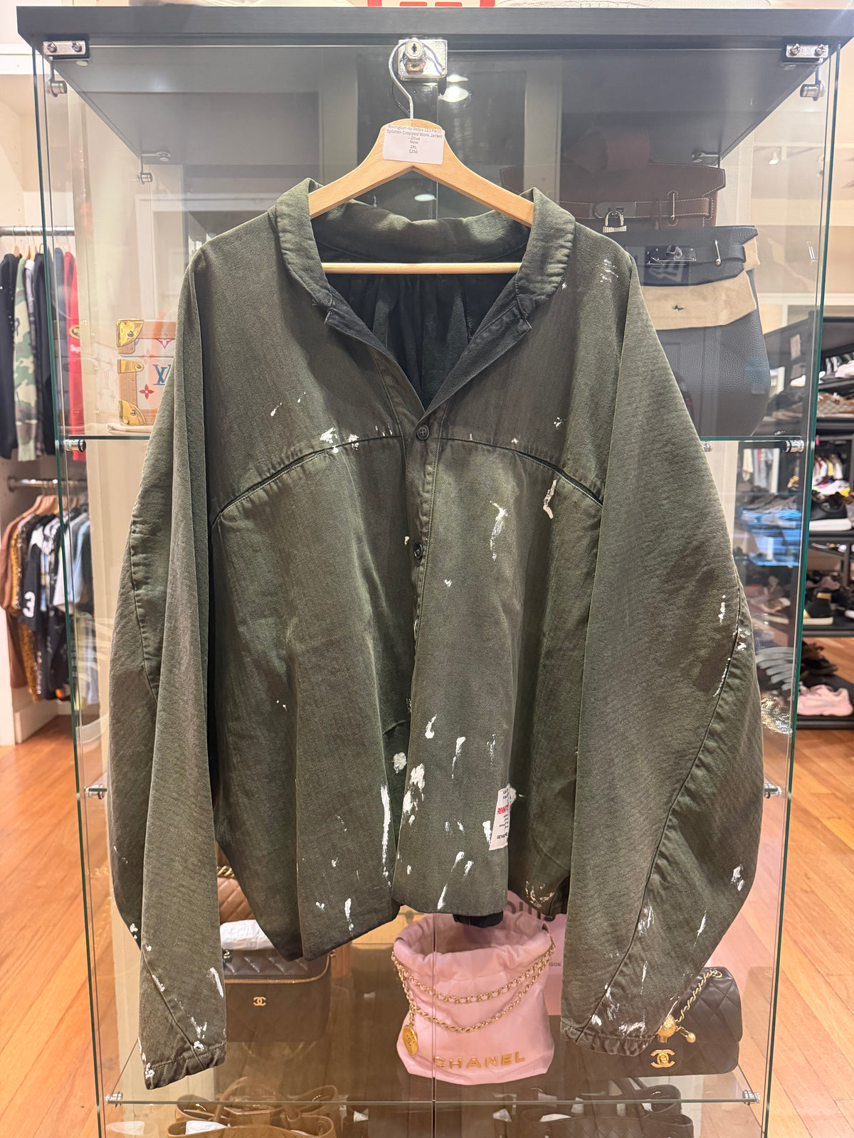 Rivington roi Rebis 123 Paint Splatter Cropped Work Jacket
- Olive