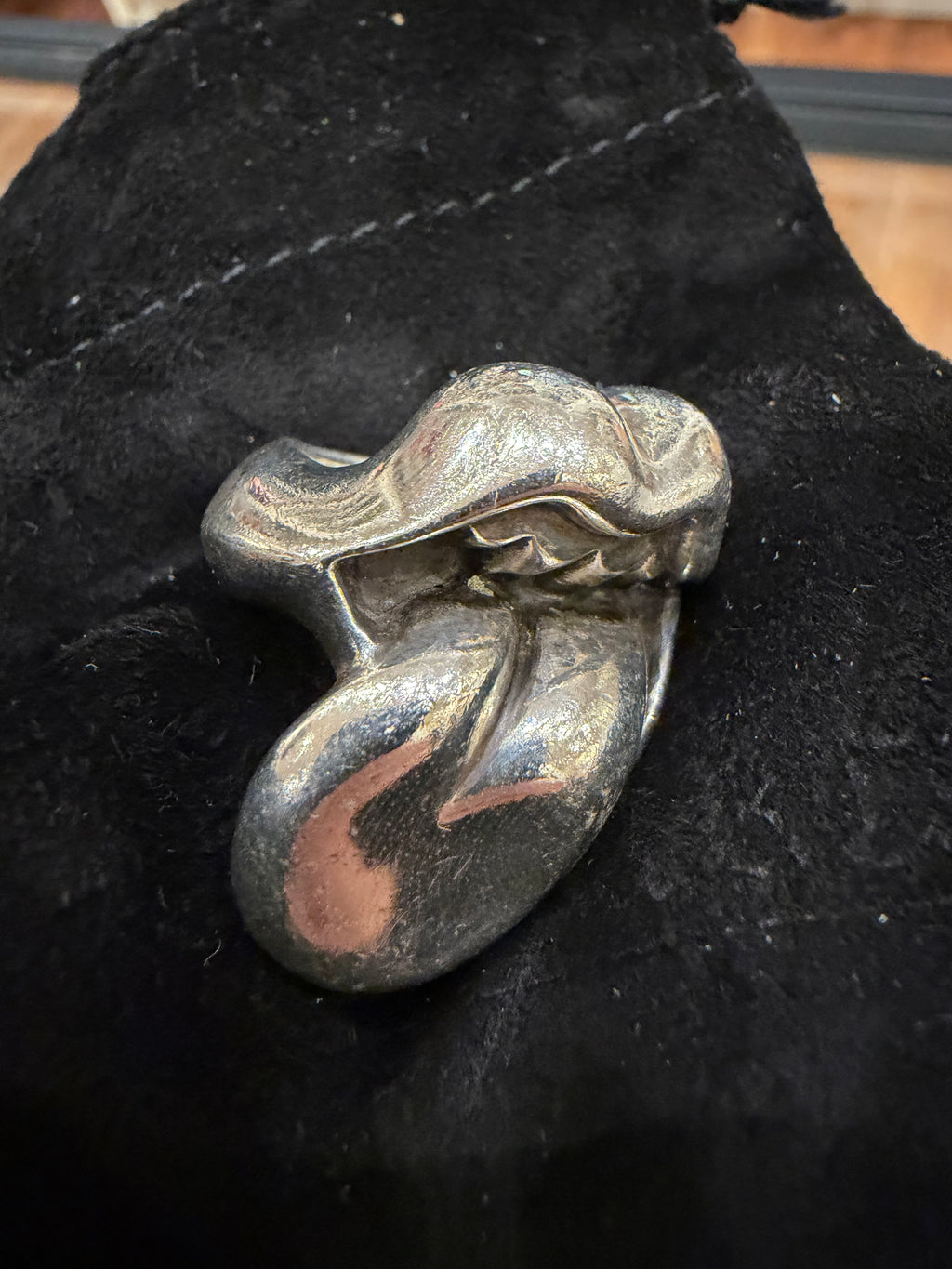Chrome Hearts Rolling Stones Lip & Tongue Ring - Silver