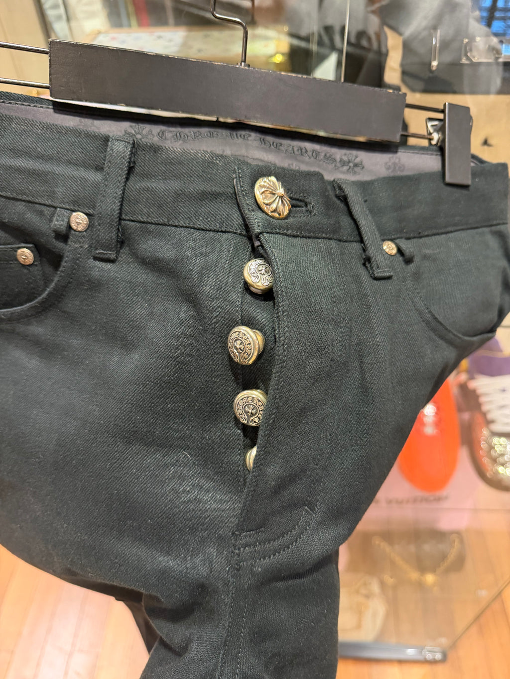 Chrome Hearts Fleurknee Denim Jeans - Black