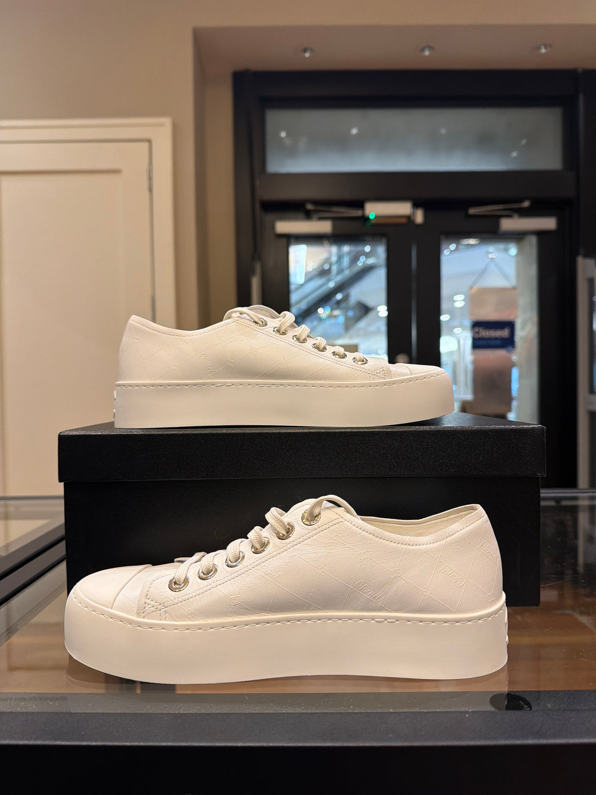 Chanel Interlocking CC Logo Sneakers - White
