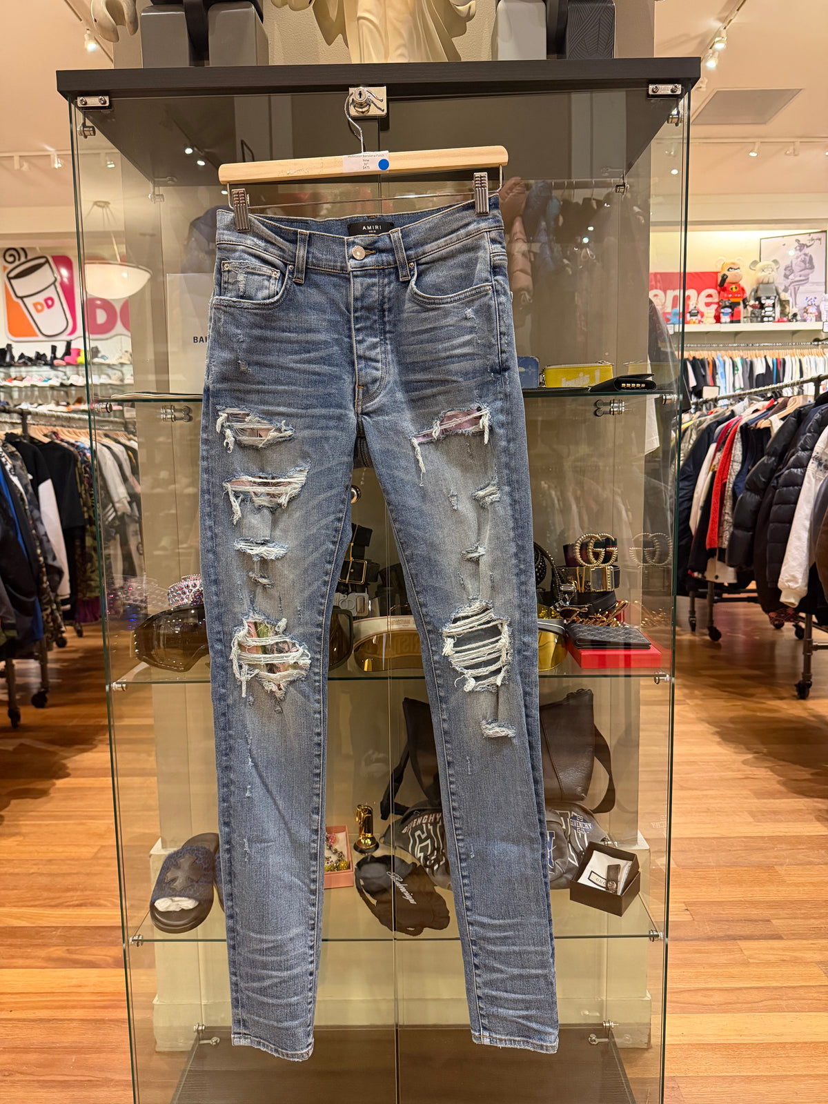 Amiri Thrasher Jeans - Multicolor Bandana Patch