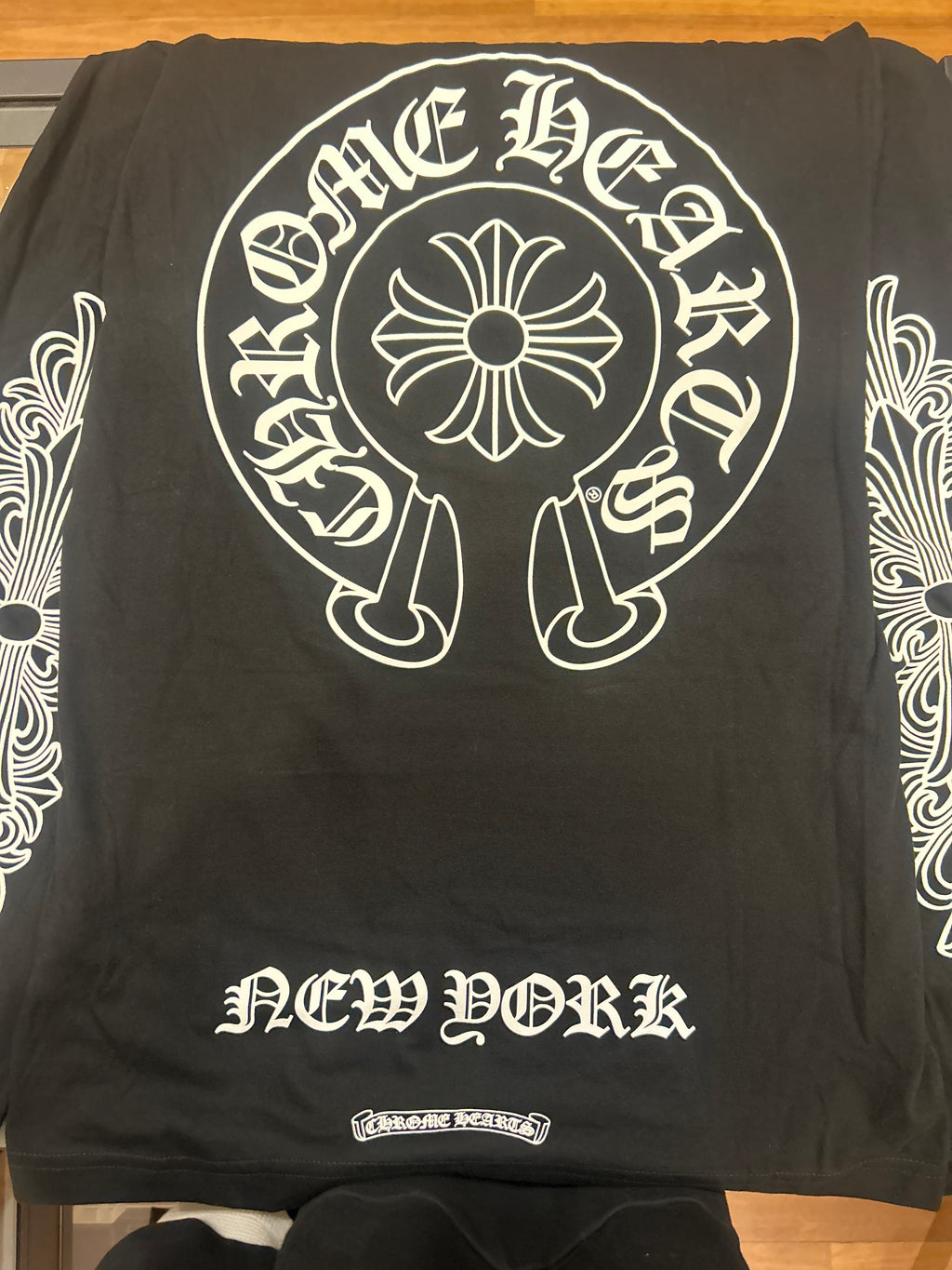 Chrome Hearts New York Horseshoe Logo LS Pocket Tee