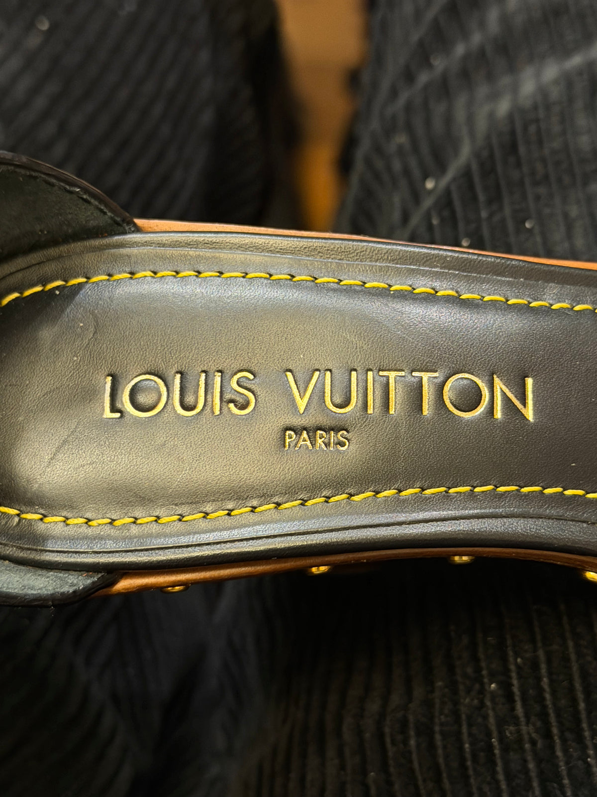Louis Vuitton Wood Calfskin Vedette Heels - Black
