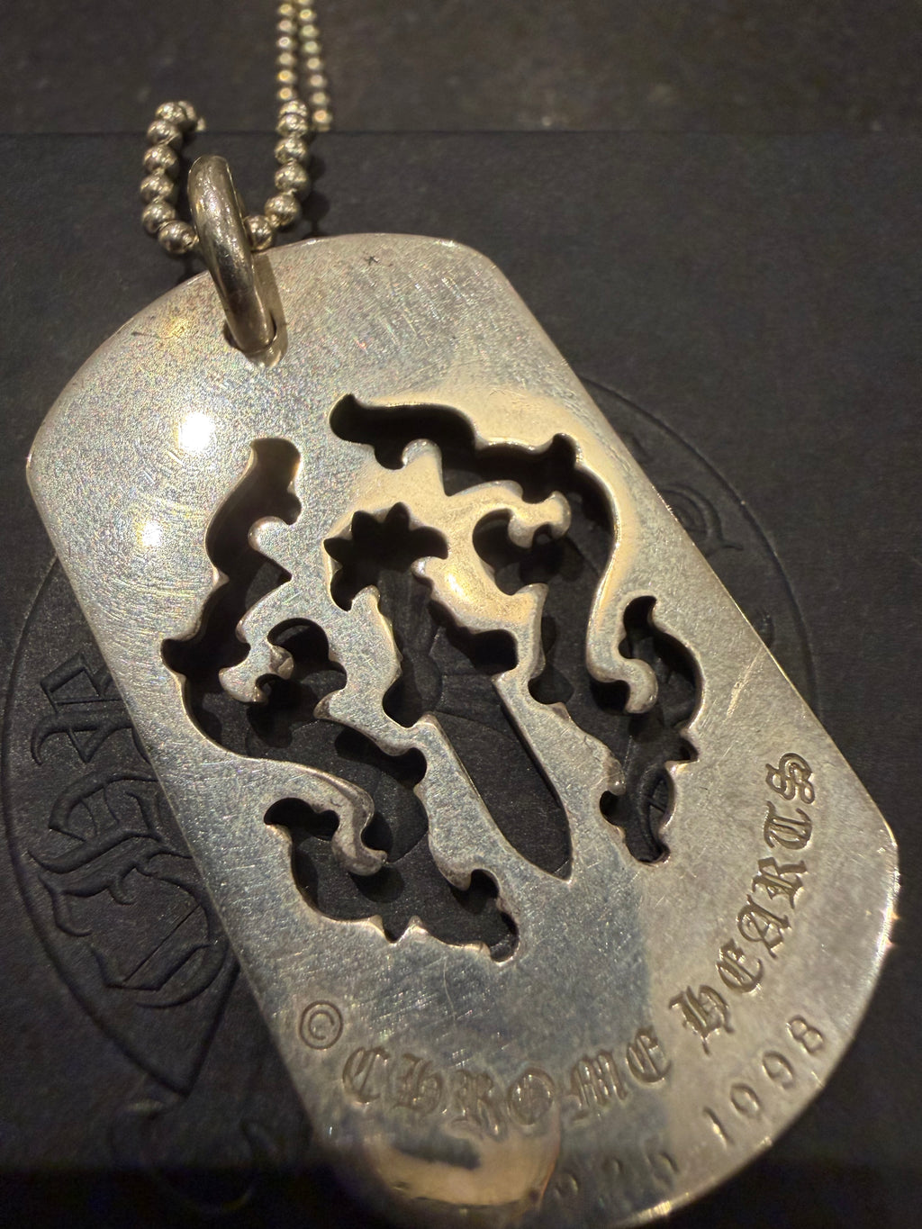 Chrome Hearts ‘Vine Dagger Cutout’ Dog Tag Necklace - Silver